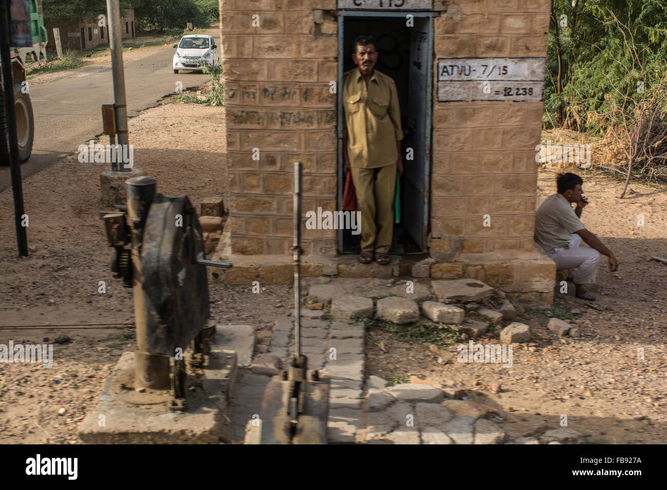 Auf der Indian Railways. Rajasthan, Indien. Stockfoto