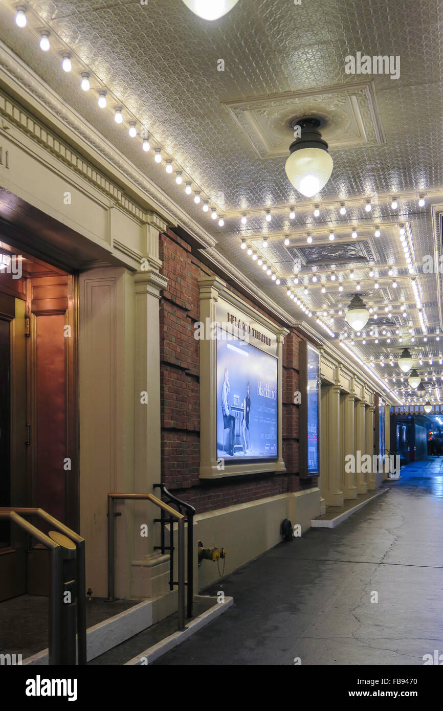 Vor dem Eingang, Belasco Theater Tmes Square, NYC, USA Stockfoto