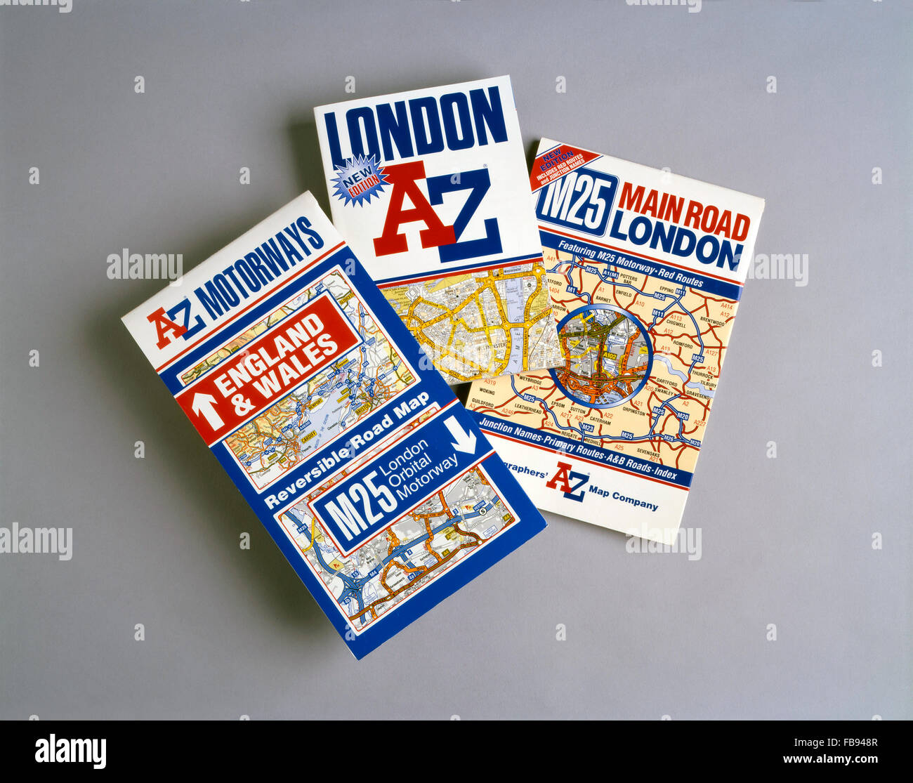 A bis Z-Karten und Kartensammlungen - London und M25 Stockfoto