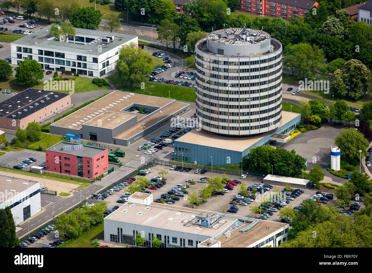 Luftaufnahme, Siemens AG Technologie Park Mülheim, Mülheim an der Ruhr, Ruhrgebiet, Nordrhein-Westfalen, Deutschland, Europa, Antenne Stockfoto