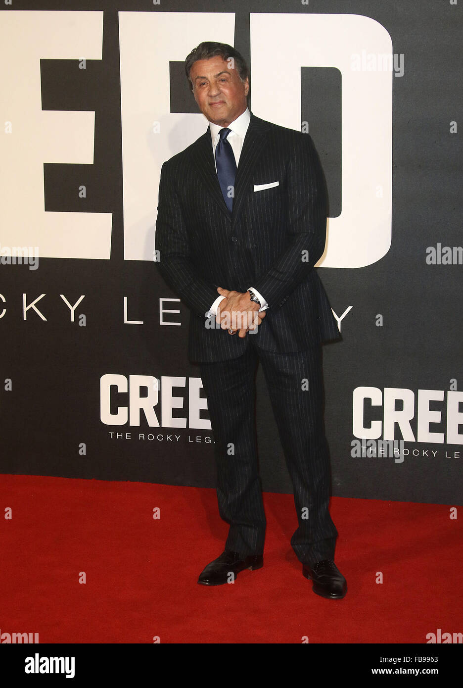 London, UK. 12. Januar 2016. Sylvester Stallone Teilnahme an "Creed" Europäische Premiere in Empire Cinema, Leicester Square, London, UK. Bildnachweis: Stills Presse/Alamy Live-Nachrichten Stockfoto