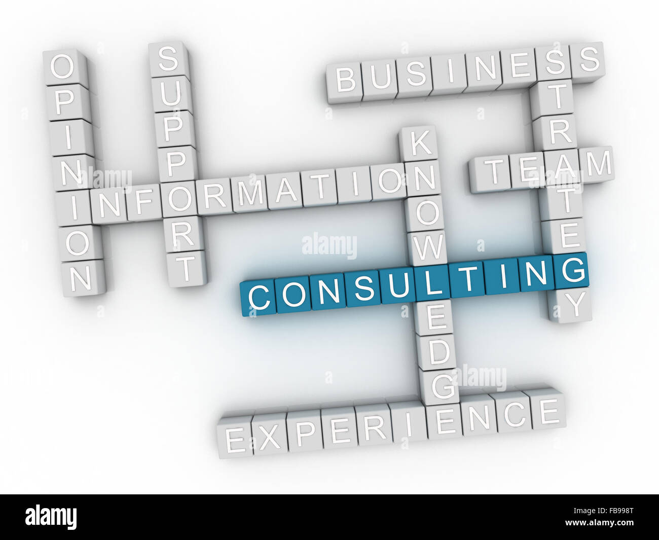 3D-Bild Consulting Word cloud-Konzept Stockfoto