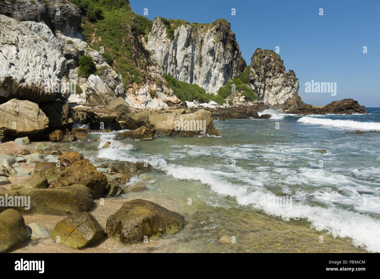 Einsamen Strand entlang des Weges zwischen Luft Guling und Kuta I Lombok I Indonesien Stockfoto