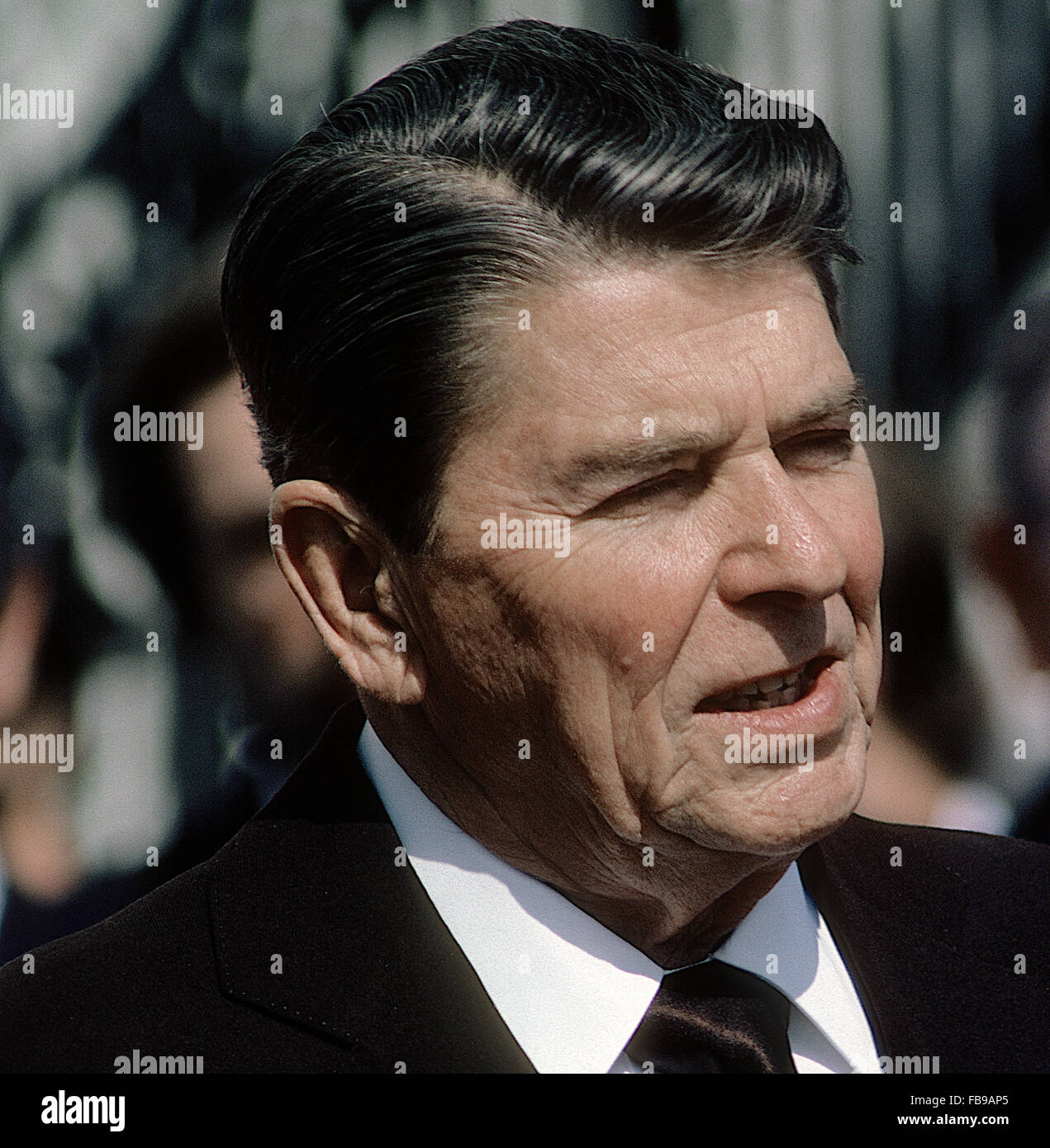 Washington DC, USA, März 1985 Präsident Ronald Reagan Porträt. Bildnachweis: Mark Reinstein Stockfoto