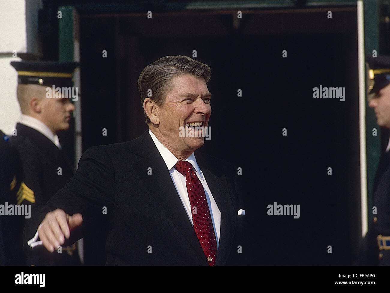Washington, DC, USA, 7. Februar, 07.02.1985 Präsident Ronald Reagan Porträt. Bildnachweis: Mark Reinstein Stockfoto
