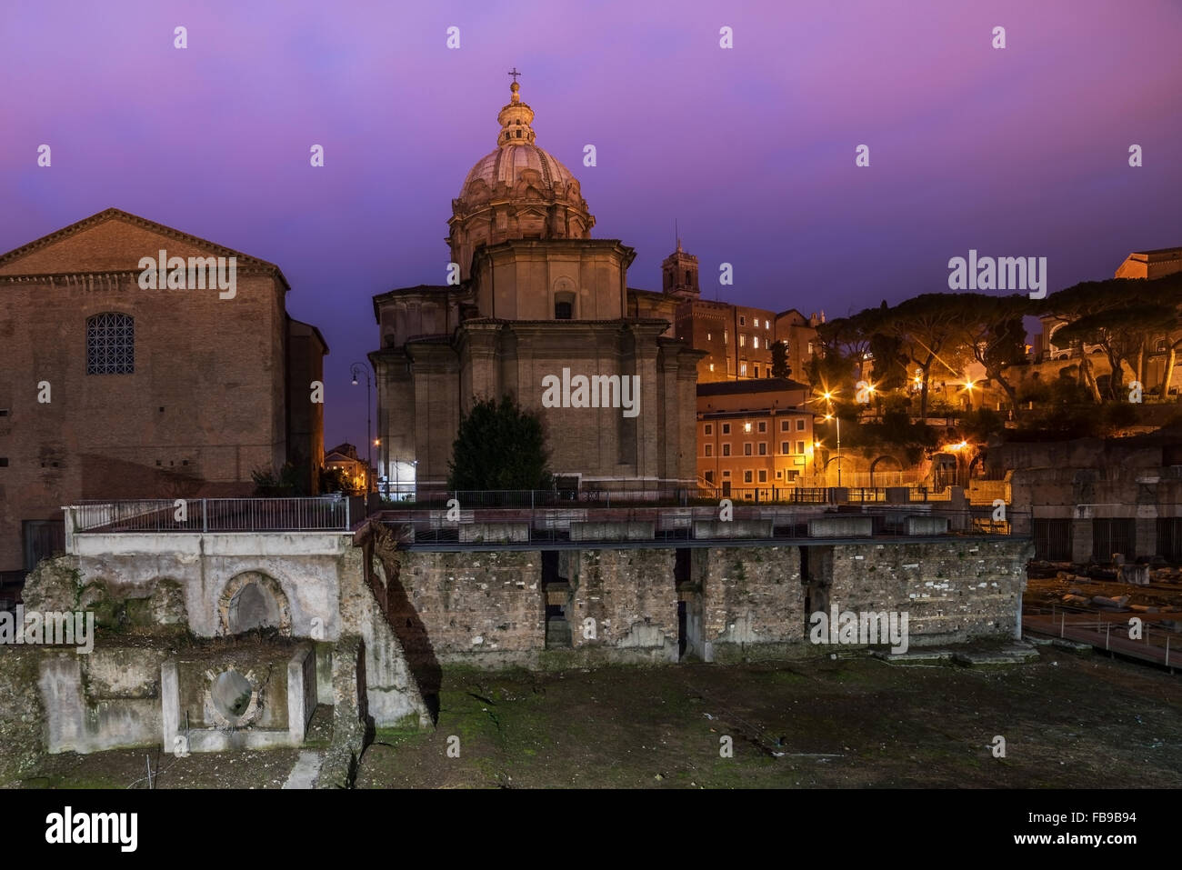 Rom: Forum Romanum, Santi Luca e Martina Church Stockfoto