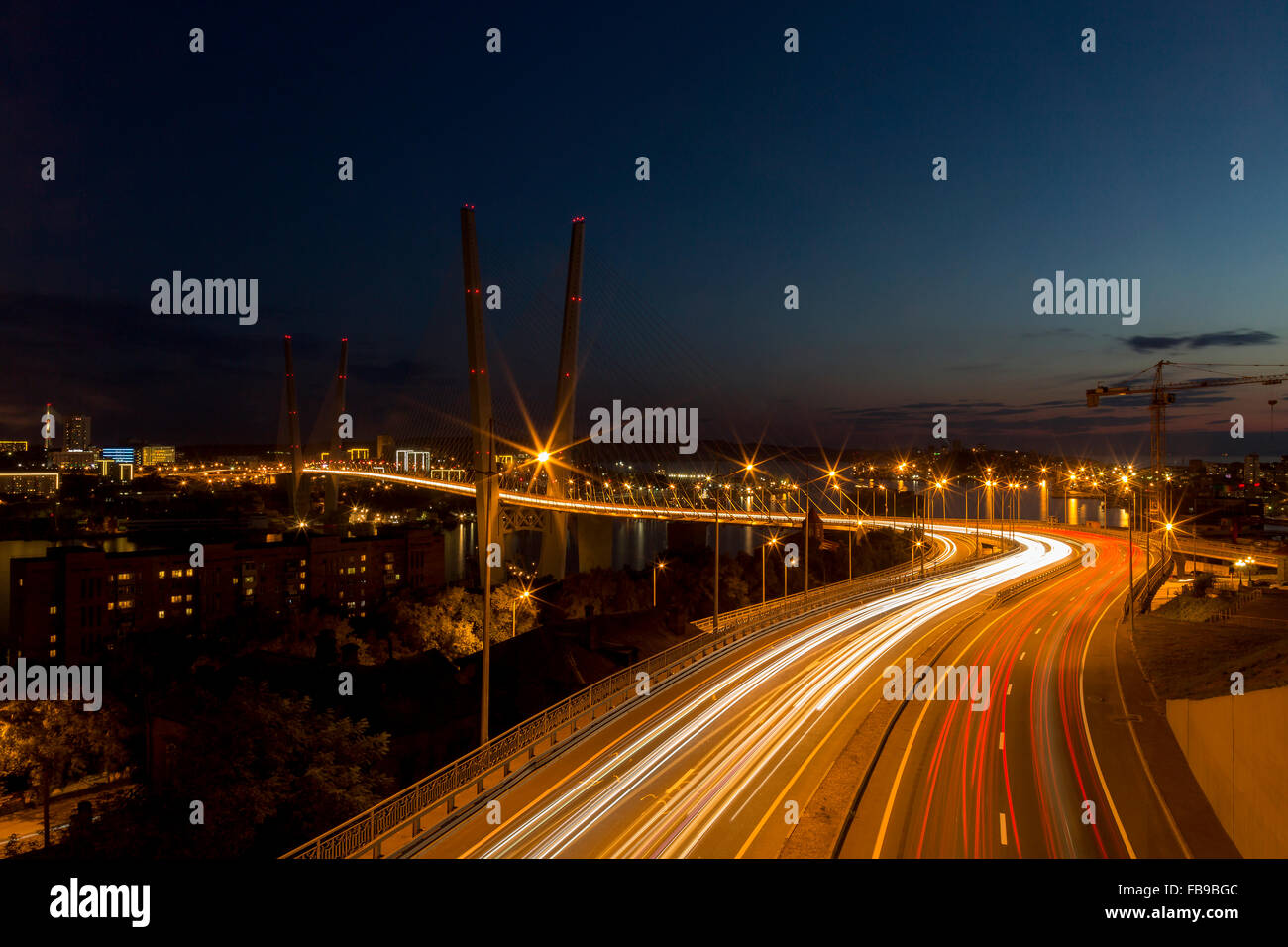 Golden Horn Brücke in Wladiwostok Stockfoto