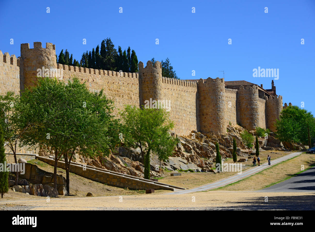 Avila Spanien mittelalterlichen Mauern und Türme Stockfoto