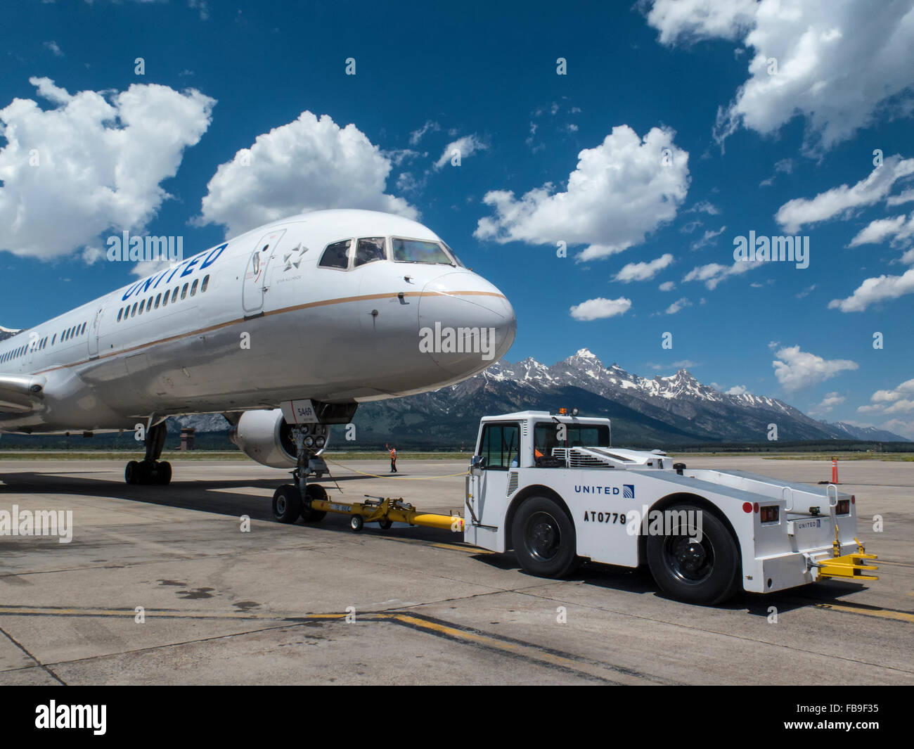Ein United Airlines Boeing 757 In Jackson Hole Airport