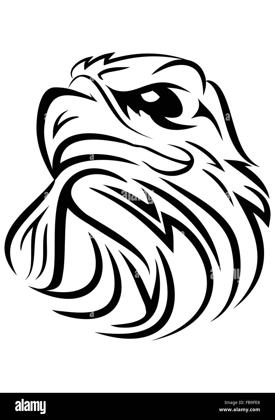 Illustration der Seeadler Kopf Stammeskunst auf weißen Hintergrund isoliert Stockfoto