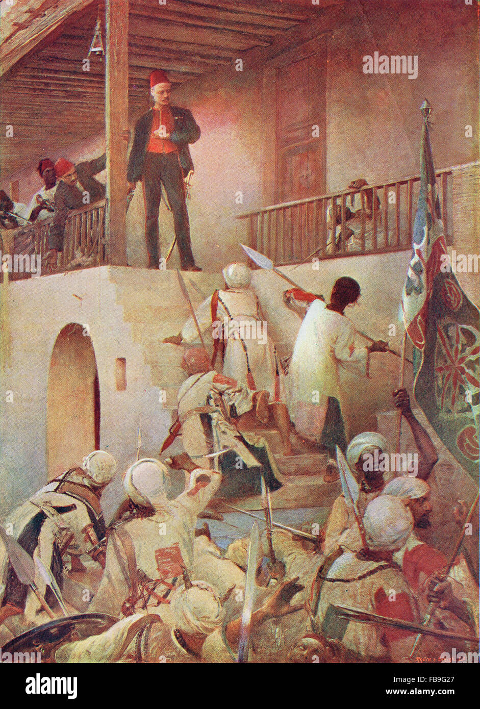 Tod von general Gordon in Khartum 1885 Stockfoto