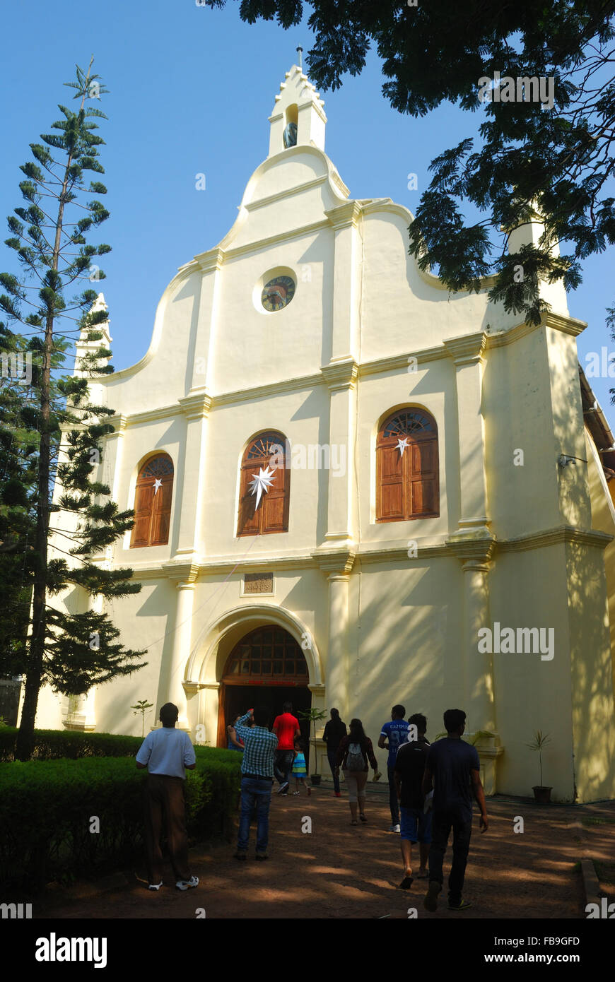 St. Francis Kirche in Fort Cochin, Kerala, Indien. Im Jahre 1503 von Portugiesen erbaut, ist die älteste Kirche in Indien. Stockfoto
