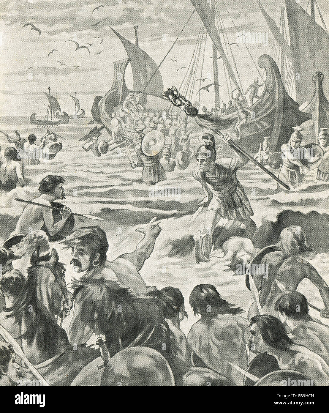 Römische Invasion von Großbritannien in Kent 55-54 v. Chr. Stockfoto