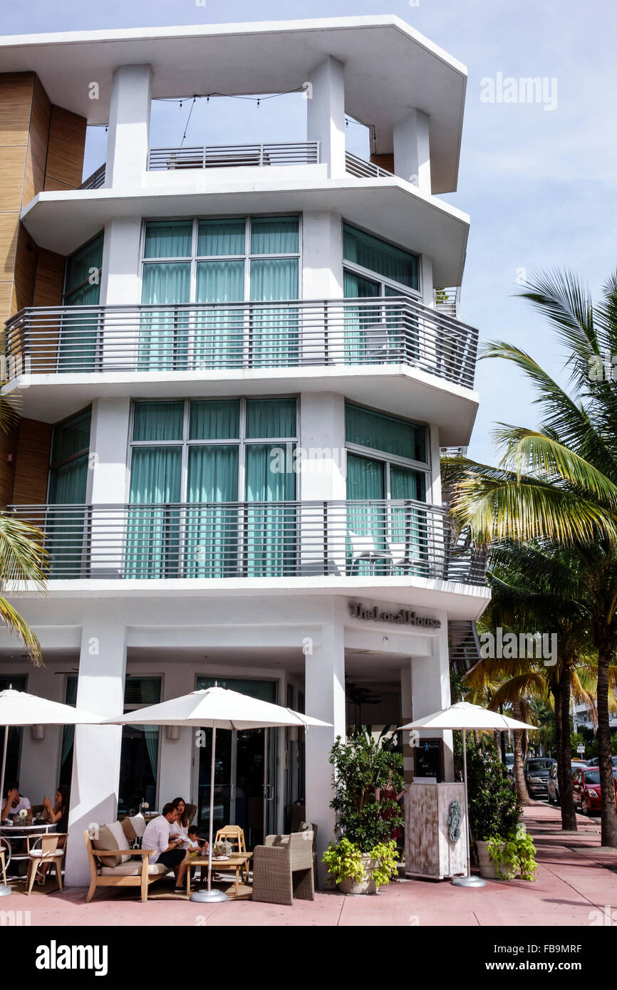Miami Beach, Florida, Ocean Drive, Sense South Beach, Hotelhotels, Motel Motels, The Local House, Restaurant, Restaurants, Restaurants, Restaurants, Restaurants, Restaurants und Restaurants Stockfoto