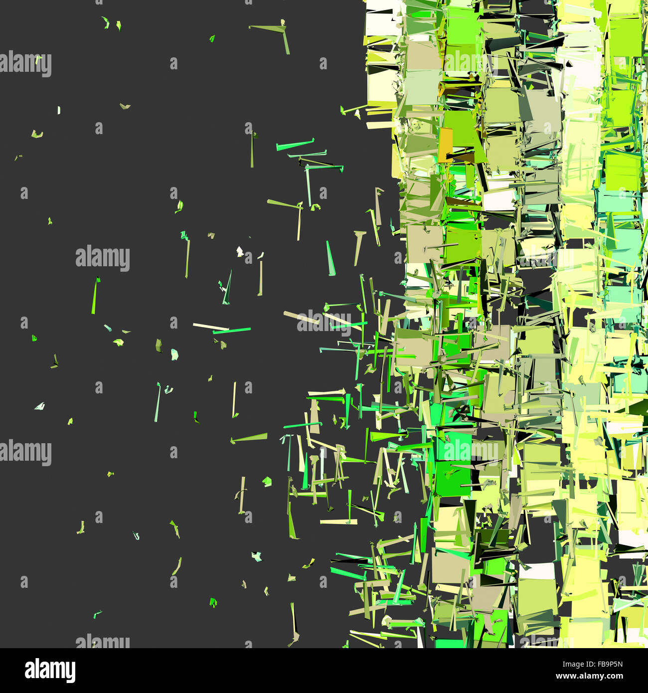 abstraktes fragmentierten Muster in grün, gelb Stockfoto