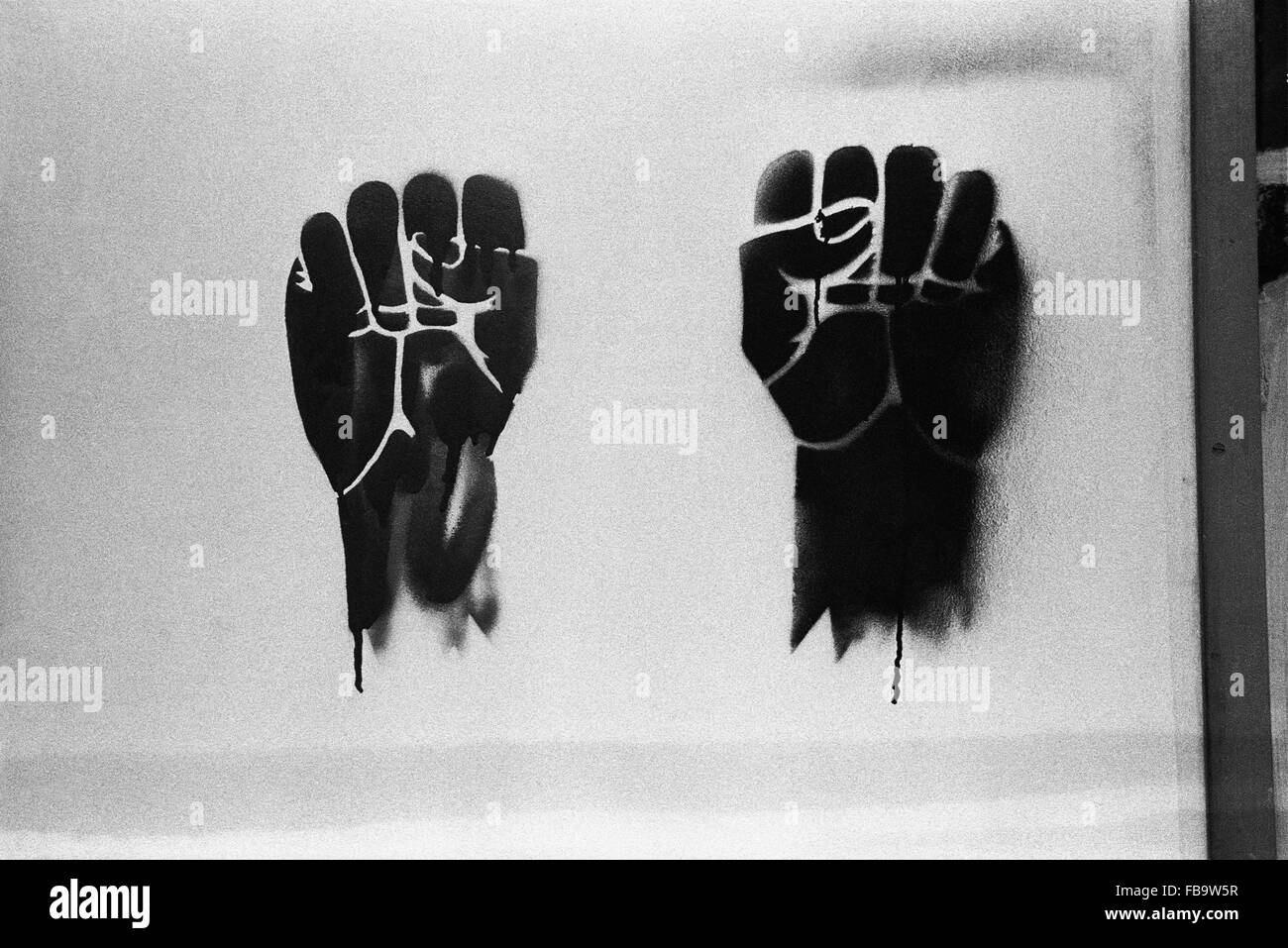 Ereignisse von 1968. -1968 Veranstaltungen. -2 Fäuste: ein Symbol der Protestbewegung im Jahr 1968.   -Philippe Gras / Le Pictorium Stockfoto