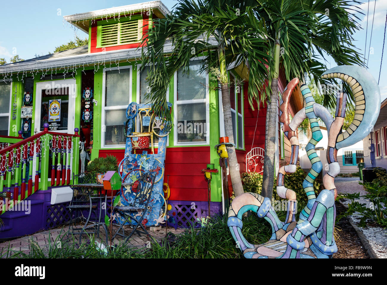 Florida, Bradenton, Dorf der Künste, Haus Häuser Häuser Wohnsitz, Haus, Galerie, Kunst, Handwerk, Skulpturen, FL151022076 Stockfoto