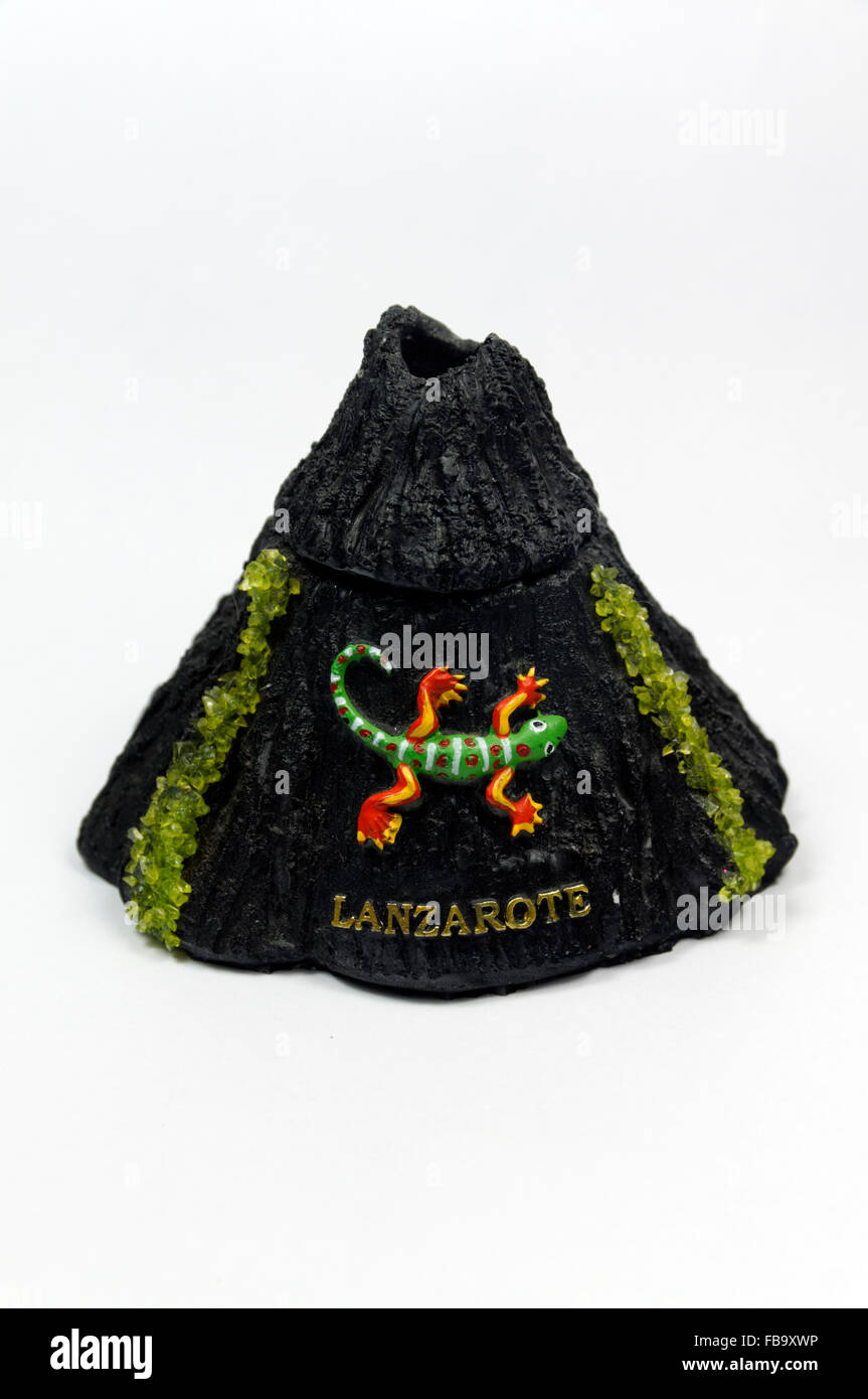 Vulkan-Souvenir aus Lanzarote, Kanarische Inseln, Spanien. Stockfoto