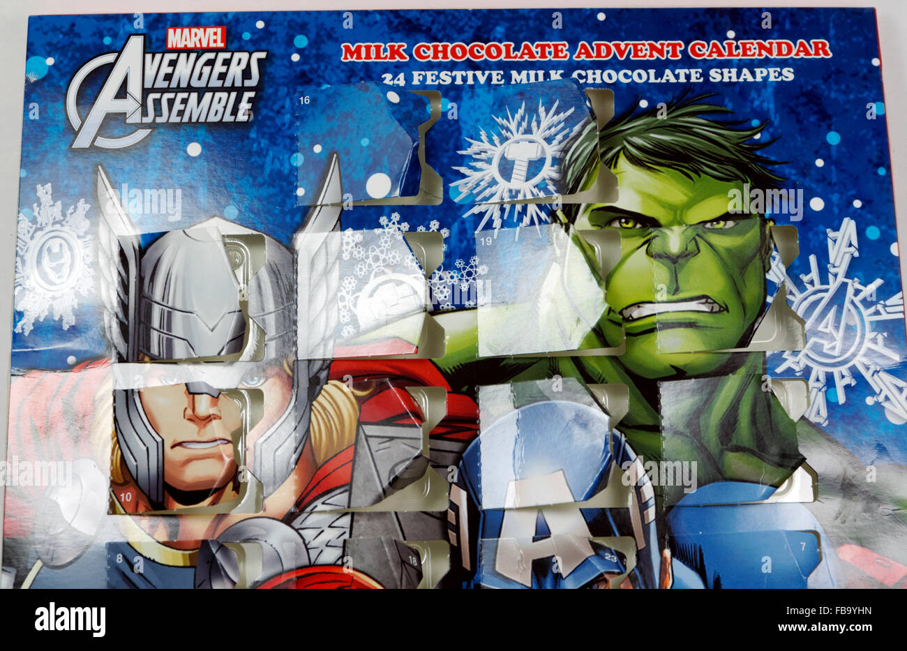 Marvel Avengers Adventskalender. Stockfoto