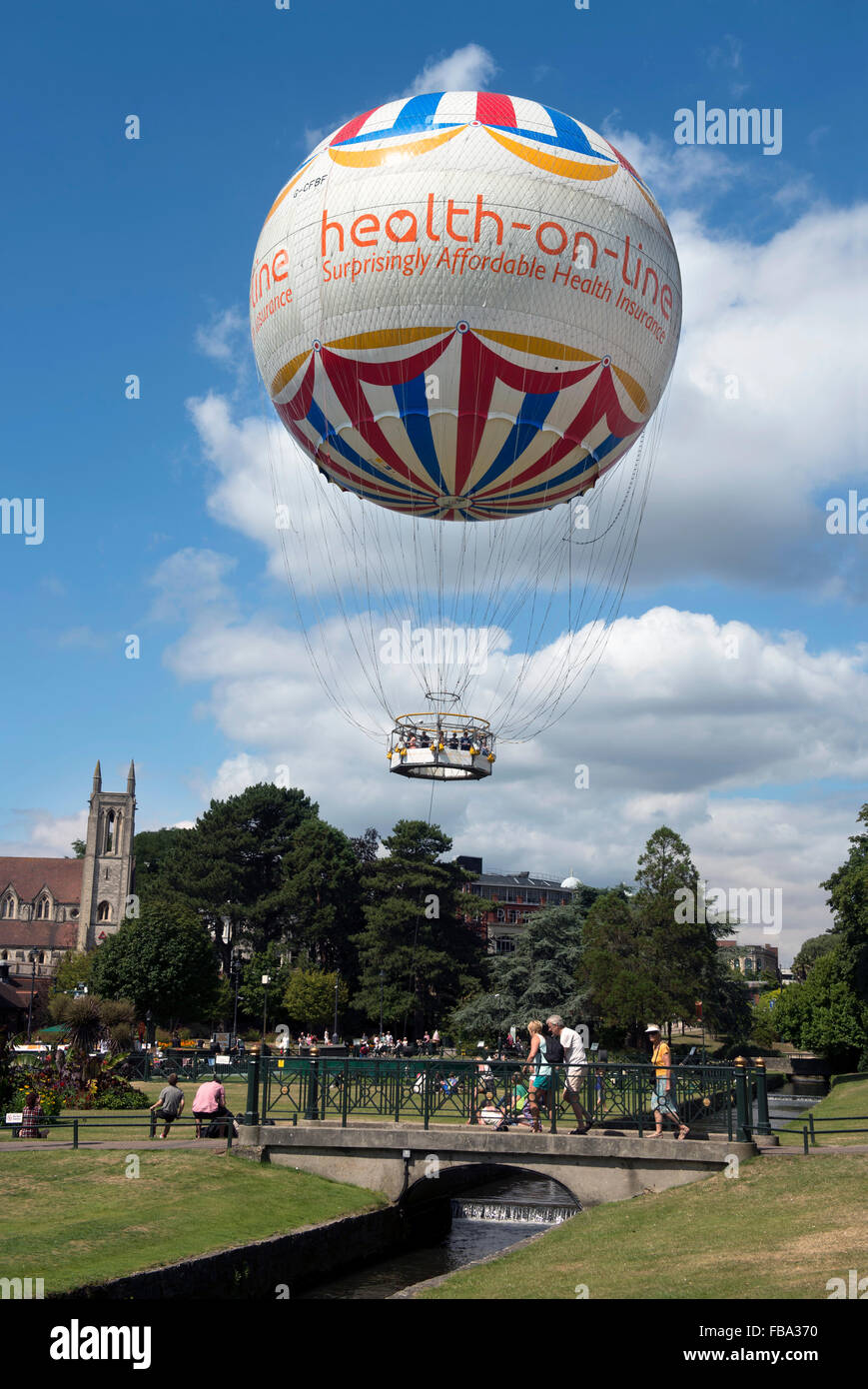 Allgemeine Ansichten von Bournemouth - ein Touristen-Ballon in den unteren Gärten Stockfoto