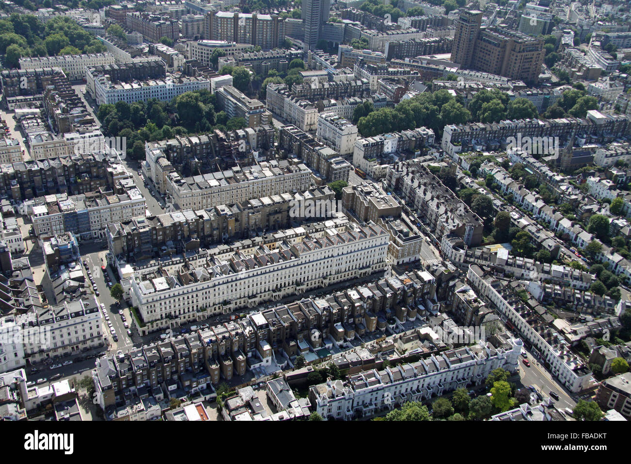 Luftaufnahme von Queens Gate Terrasse in London SW7, UK Stockfoto