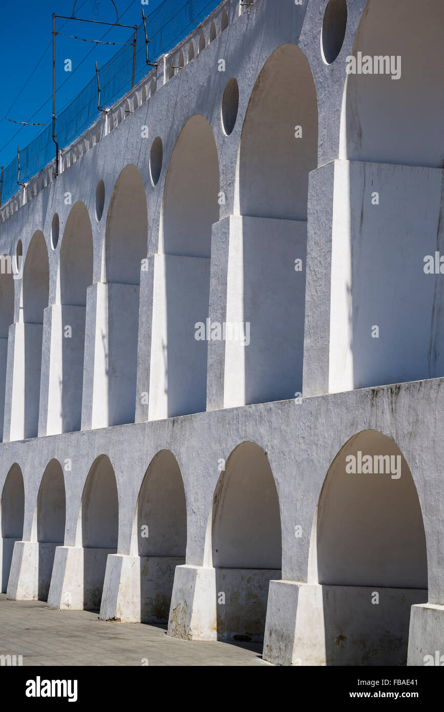 Arcos da Lapa, Lapa Bögen, Carioca Aquädukt, Largo da Lapa, Rio De Janeiro, Brasilien Stockfoto