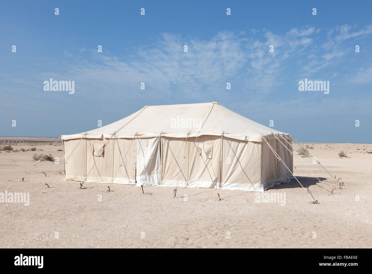 Beduinen-Zelt in der Wüste von Katar, Nahost Stockfoto