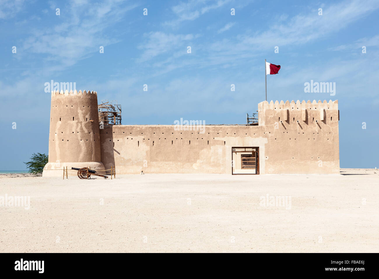 Historischen Festung Zubarah (Al Zubara) im Norden östlich von Katar am Rande des Arabischen Golfs. Katar, Nahost Stockfoto