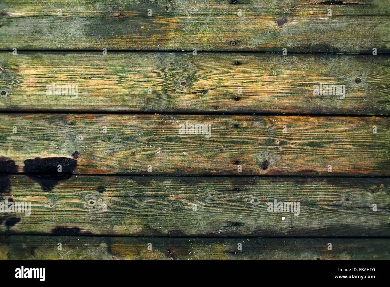 Draufsicht der alten hölzerne Planken als rustikalen Holzbrett Textur der Oberfläche Stockfoto