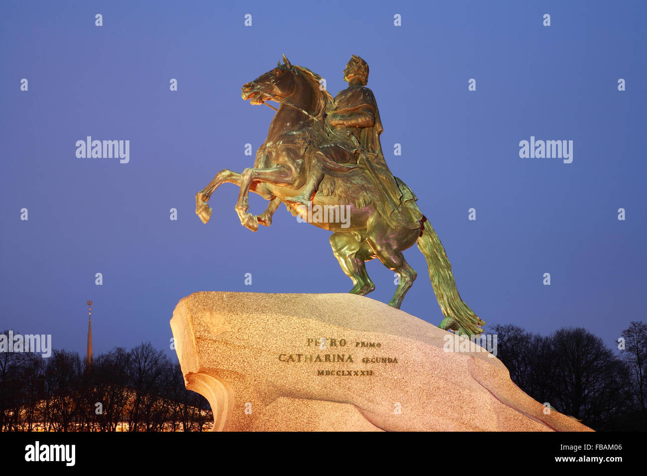 Denkmal für Peter 1 Bronze Horseman Stockfoto