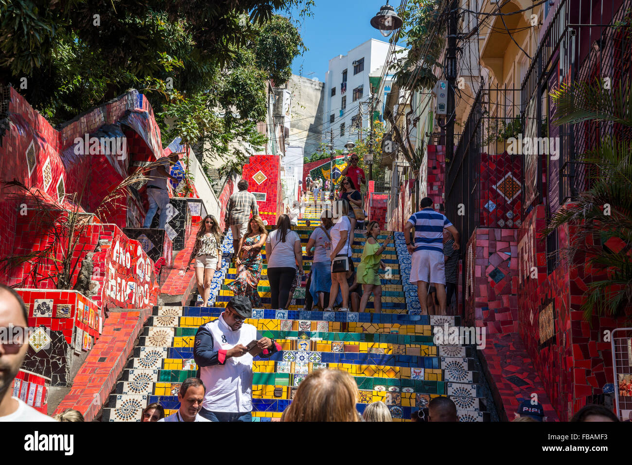 Laderia Escadaria Selarón, Selaron Schritte, Santa Teresa, Rio De Janeiro, Brasilien Stockfoto