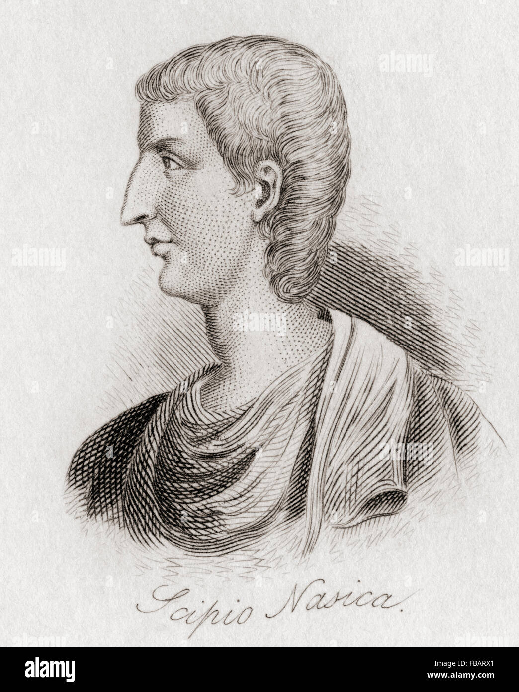 Publius Cornelius Scipio Nasica, b.227 BC - 171 BC.  Konsul des antiken Roms in 191 BC. Stockfoto