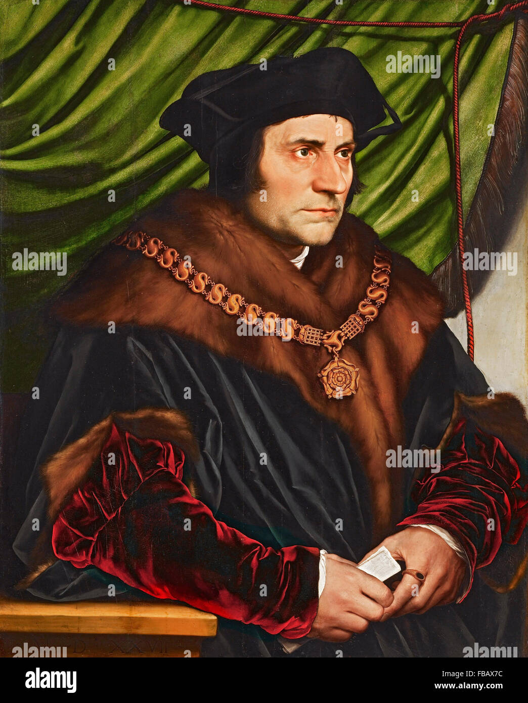 Thomas More (1478-1535). Porträt von Sir Thomas More von Hans Holbein der jüngere, 1527 Stockfoto