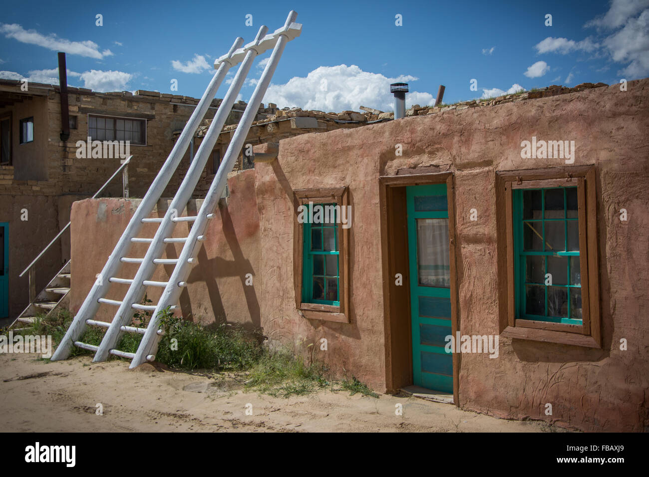 Adobe Häusern Sky City, Acoma Pueblo in New Mexico Stockfoto