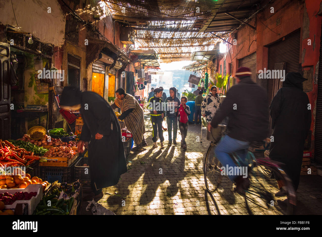 Leben auf der Straße Medina von Marrakesch Stockfoto