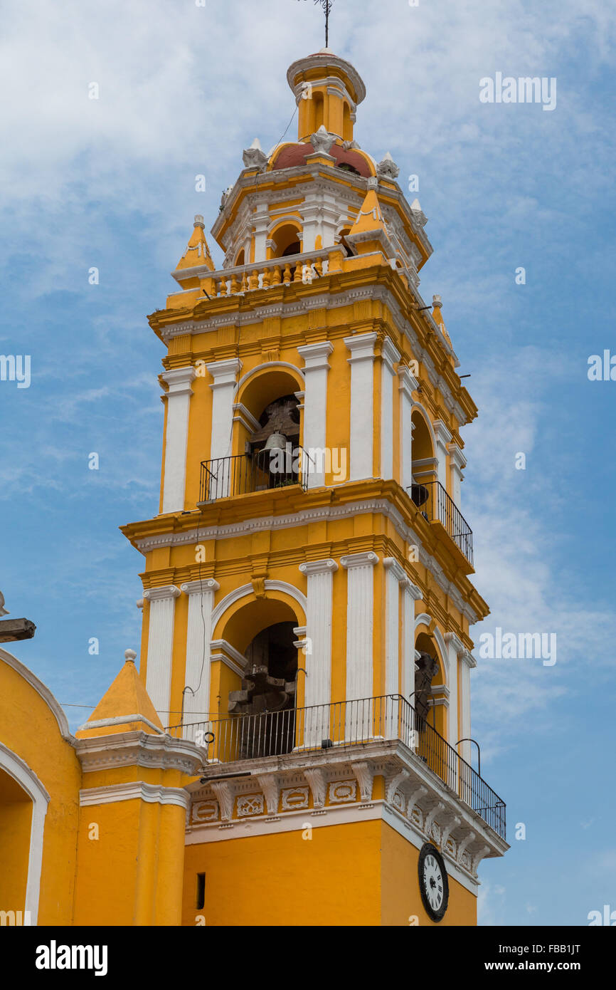 Parroquia de San Pedro Apósto, gebaut im Jahre 1642, ist eine römisch-katholische Kirche in San Pedro Cholula, Puebla, Mexiko. Stockfoto