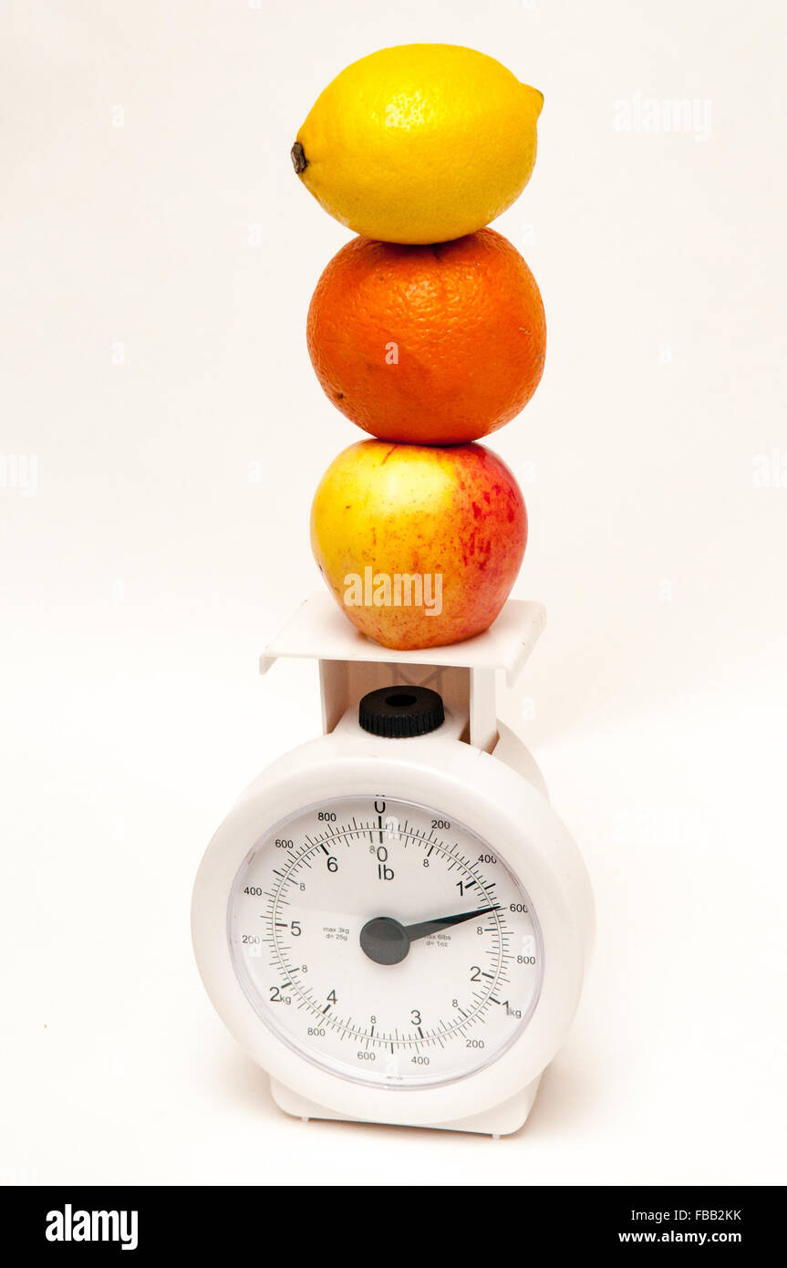 Konzept der ausgewogenen Ernährung und Gewichtsabnahme Stockfoto