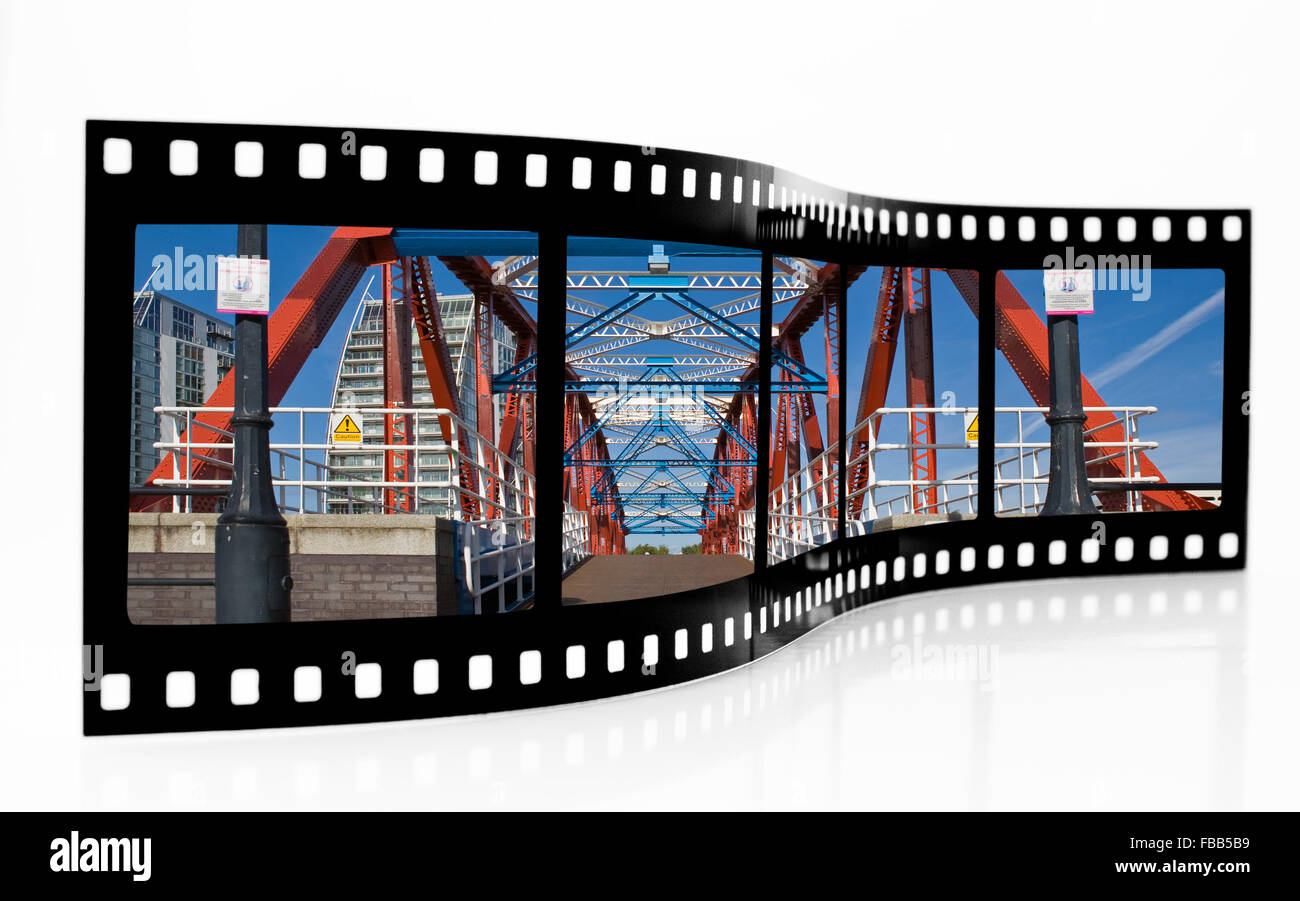 Salford Quays Manchester Filmstreifen Stockfoto
