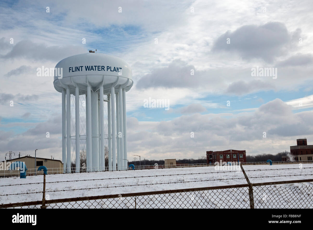 Flint, Michigan - Flints Wasseraufbereitungsanlage. Stockfoto