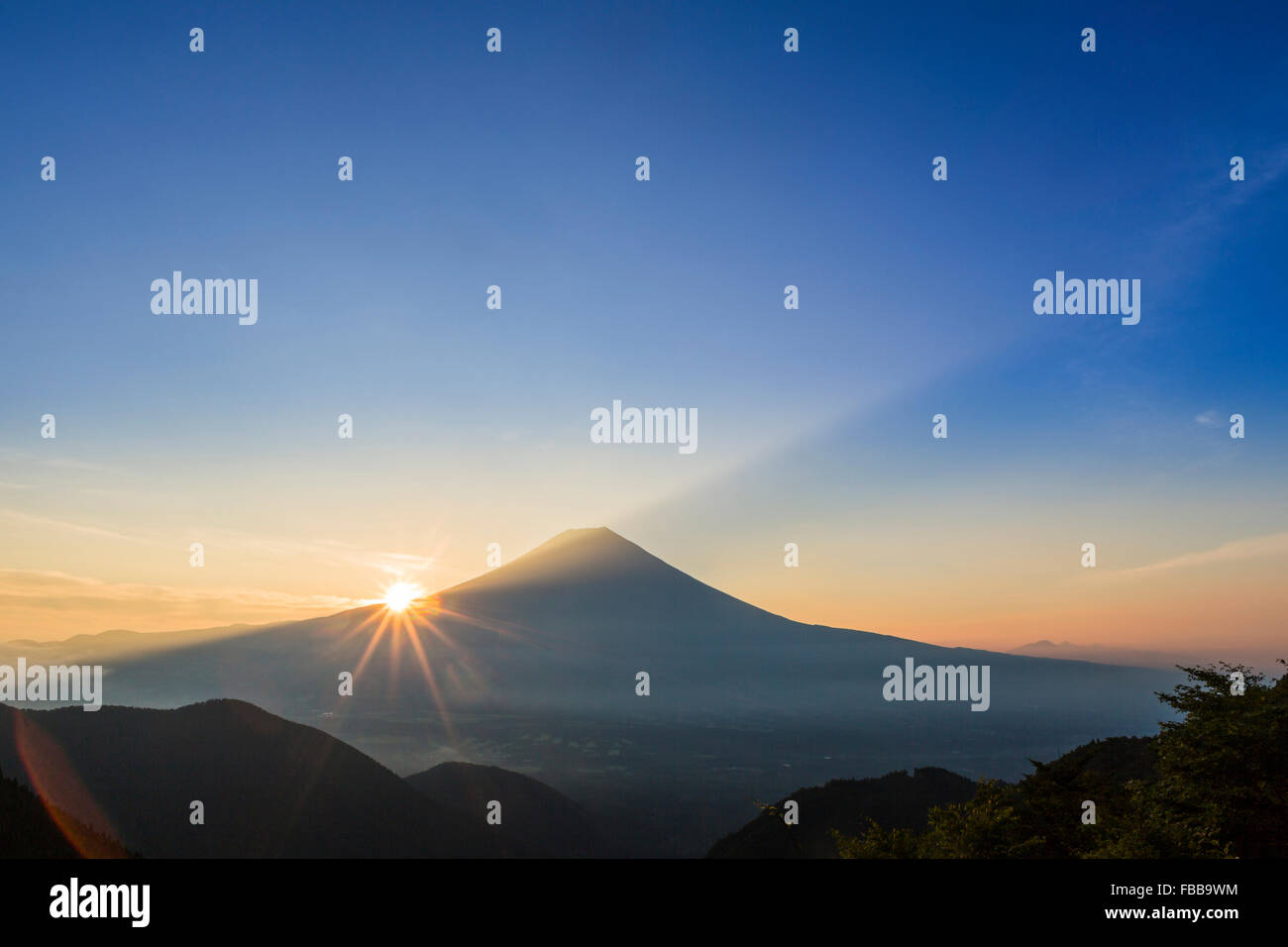 Silhouette des Mount Fuji, Fujinomiya, Shizuoka, Japan Stockfoto