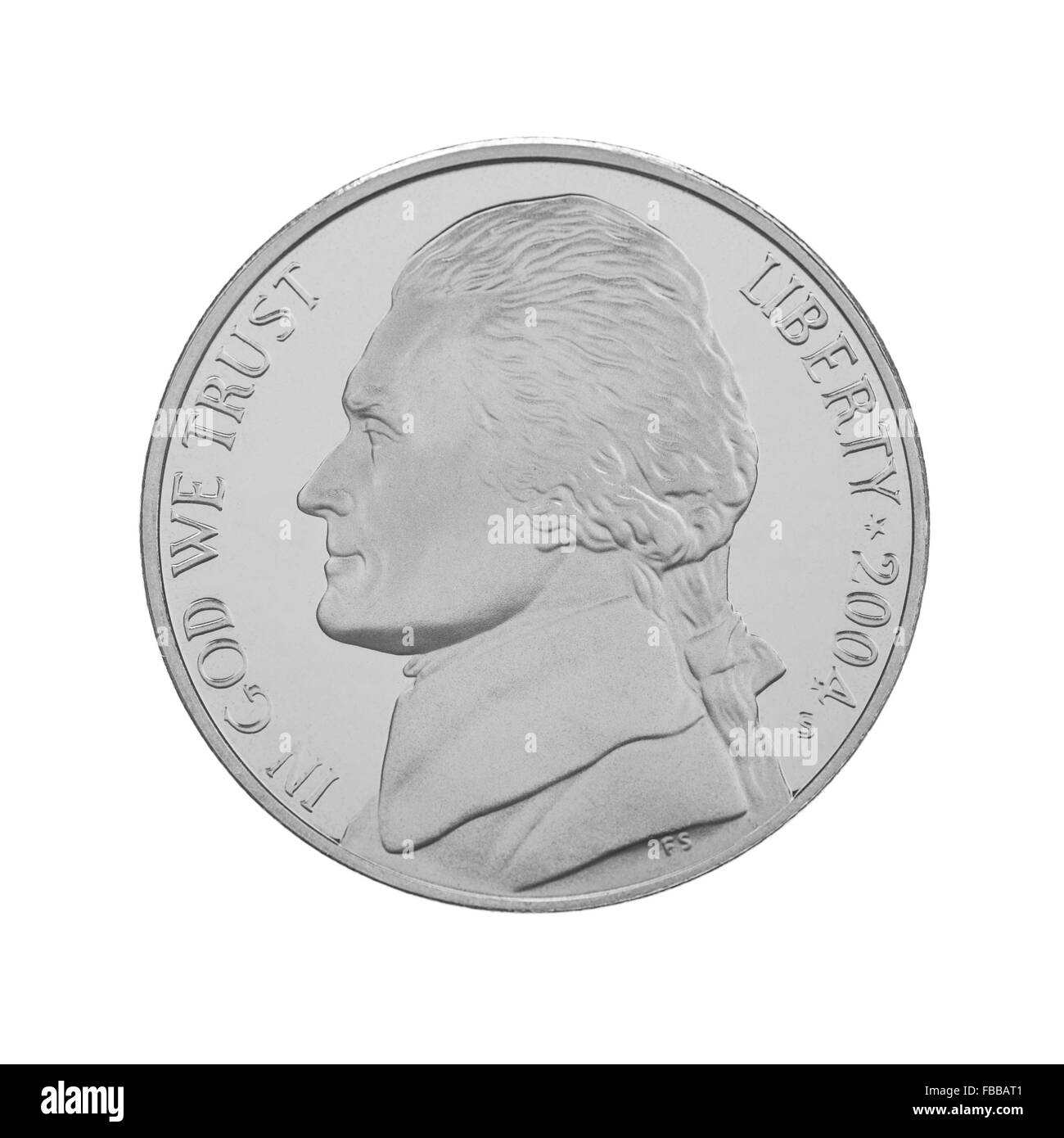Thomas Jefferson 5 Cent Stockfoto