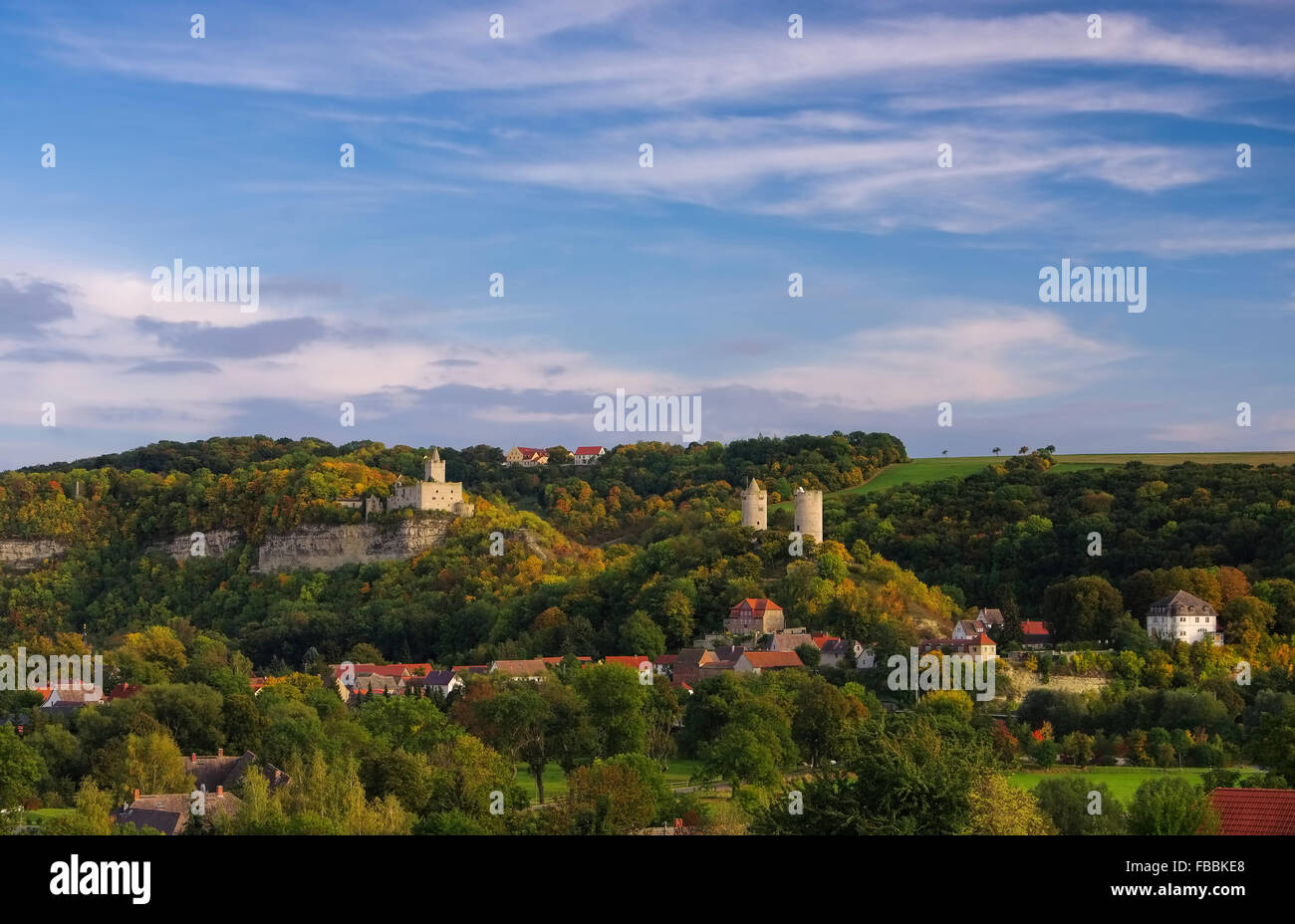 Rudelsburg Und Saaleck - Rudelsburg und Saaleck castle 02 Stockfoto