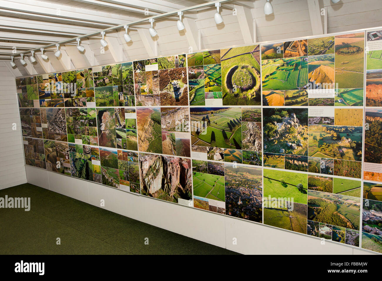 Großbritannien, England, Derbyshire, Matlock Bath, Heights of Abraham, Peak District Landschaft Fotografie Ausstellung panel Stockfoto