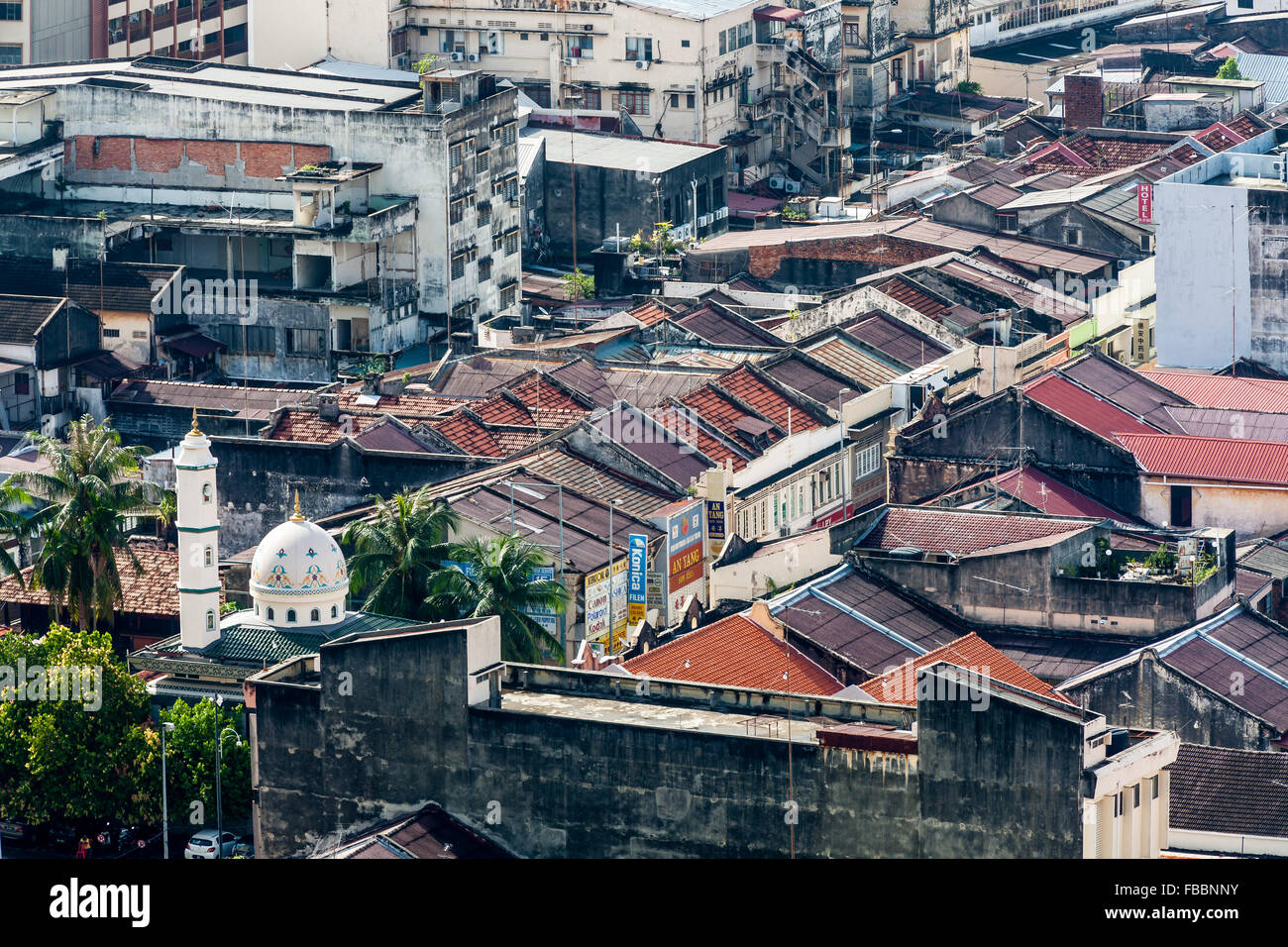 Blick auf alte Melaka, Malaysia. Dezember 2015. Stockfoto