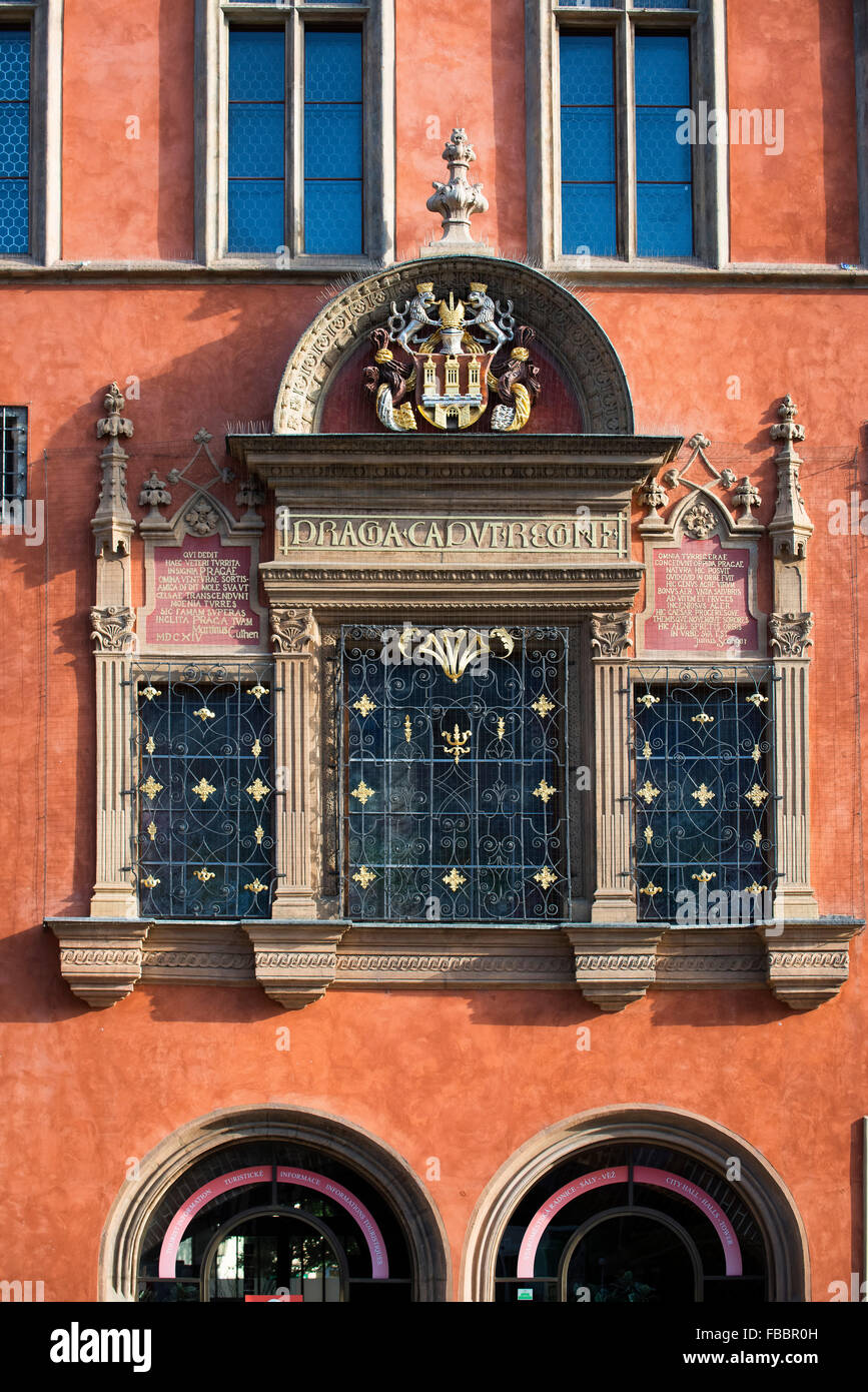 Ratssaal Gebäude, altes Rathaus, Prag, Tschechische Republik Stockfoto