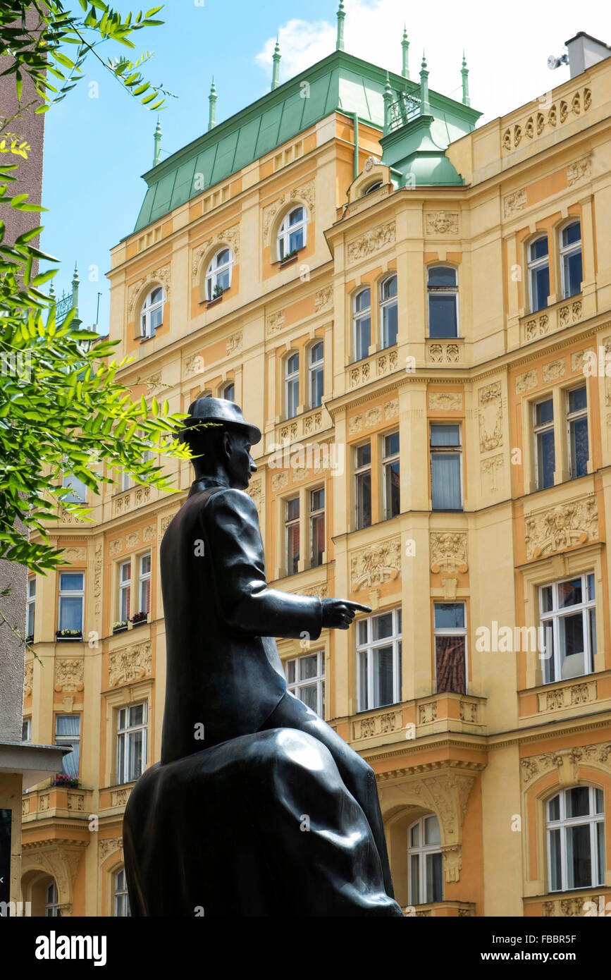 Denkmal für Franz Kafka von Jaroslav Rona, Prag, Tschechische Republik Stockfoto