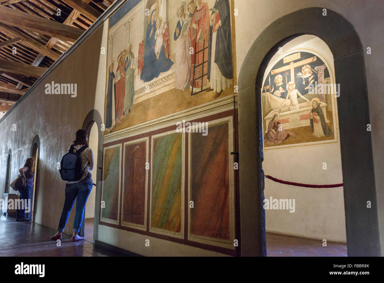 Florenz. Italien. Fresken in der Schlafsaal der Mönche, Museum von San Marco. Stockfoto