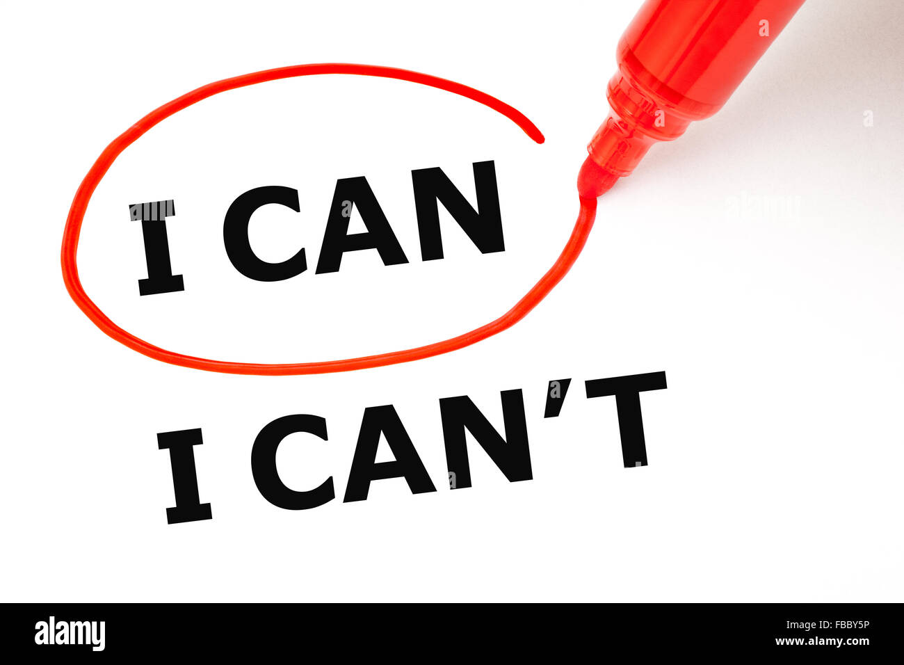 Wahl, ich kann ich kann nicht. Ich kann mit roten Markierung ausgewählt. Stockfoto