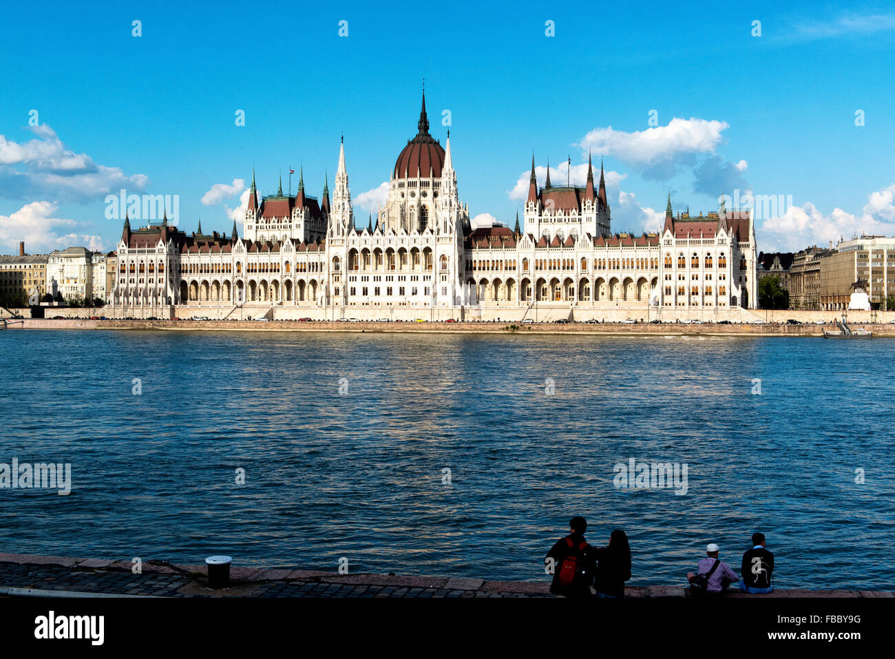 Parlamentsgebäude, Budapest, Ungarn Parlamentsgebäude an der Donau in Budapest, Ungarn. Stockfoto