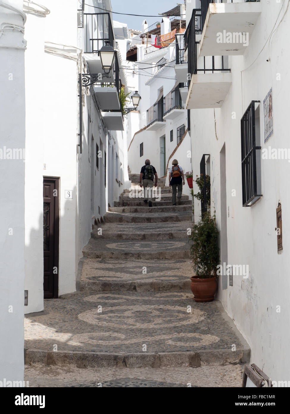 Frigiliana ein weisses Dorf in der Nähe von Nerja, Costa Del Sol, Andalusien, Spanien, Stockfoto